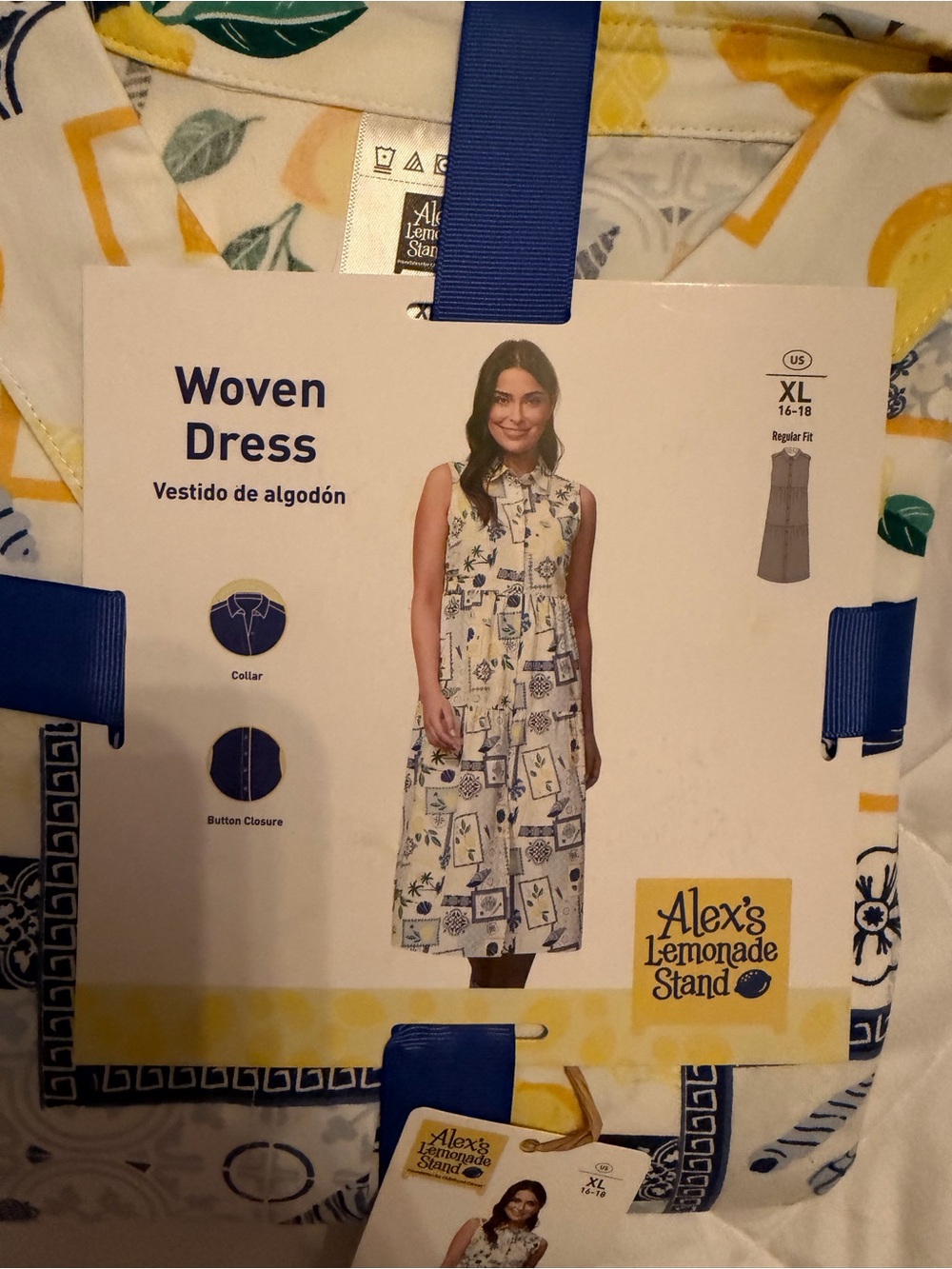 Women's White & Yellow Woven Dress